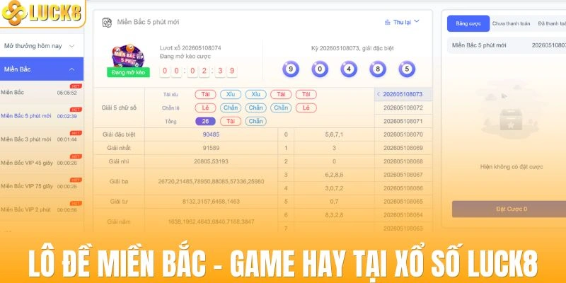 Lô đề miền Bắc - Game hay tại xổ số LUCK8