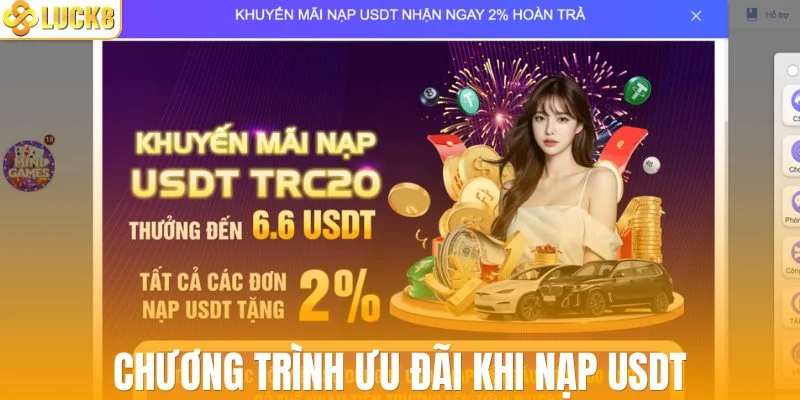 Nhà cái triển khai chương trình ưu đãi khi nạp USDT